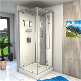 SeniorBad Dampfdusche Duschtempel Sauna Dusche Duschkabine D38-10R3-EC 90x90cm mit 2K Scheiben Versiegelung