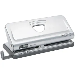 Rapesco 1344 Verstellbarer 6-Fach Terminplanerlocher, 10 Blatt Kapazität, Silber