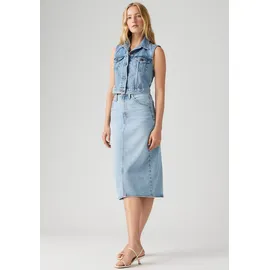 Levi's Jeansrock "HR BACK SLIT SKIRT", Damen, Gr. 27, riveting clean hem, Web, Obermaterial: 100% Baumwolle, unifarben, casual, slim fit kniebedeckend, Röcke, mit Schlitz hinten