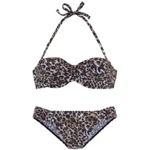 LASCANA Bandeau-Bikini Damen Braun/Mehrfarbig 36 Cup D