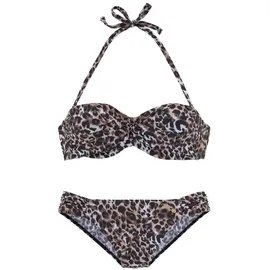 LASCANA Bandeau-Bikini Damen Braun/Mehrfarbig 36 Cup D