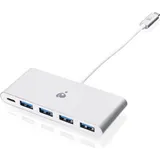 IOGEAR USB-C auf 4 Port USB-A GUH3C4PD - Weiß