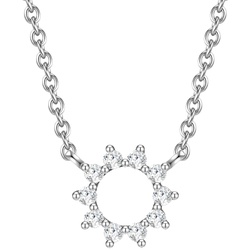 Glanzstücke München Halskette Blume/Kreis Sterling Silber Zirkonia in Damen 