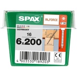 SPAX IN.FORCE, 6 x 200 mm, 16 Stück, Vollgewinde, Zylinderkopf, T-STAR plus T30, 4CUT, WIROX - 4211010602007