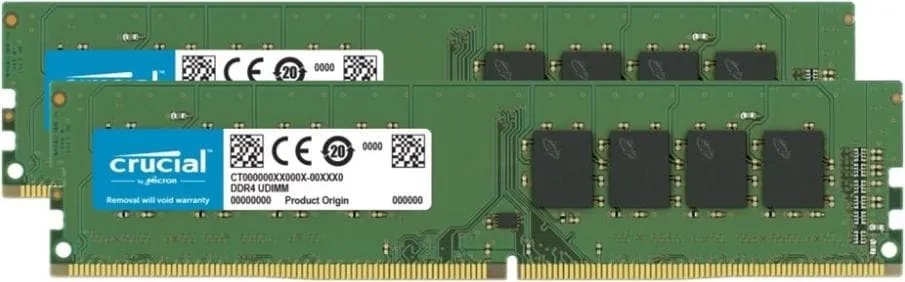 Crucial 8GB KIT (4GBX2) DDR4 2666 MT/S CL19 SR X8 UDIMM 288PIN  NMS NS MEM (2 x 4GB, 2666 MHz, DDR4-RAM, DIMM), RAM, Grün