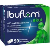 Ibuflam akut 400 mg Filmtabletten - Schnelle Schmerzlinderung und Fiebersenkung mit Ibuprofen - 50 Stk.