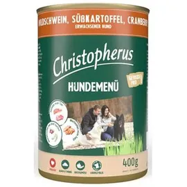 Allco Christopherus Menue Adult mit Wildschwein, Süßkartoffel, Cranberry 6 x 400 g