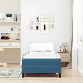 vidaXL Boxspringbett 100 x 200 cm Dunkelblau