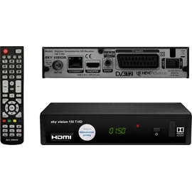 Sky Vision 150 T-HD, 1080p HDTV DVB-T2 Receiver, USB, HDMI, SCART, Coaxial - Schwarz