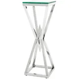 Casa Padrino Luxus Beistelltisch / Säule Edelstahl Silber 35 x 35 x H. 101 cm - Designer Tisch Möbel