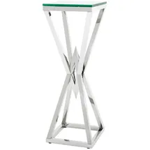 Casa Padrino Luxus Beistelltisch / Säule Edelstahl Silber 35 x 35 x H. 101 cm - Designer Tisch Möbel