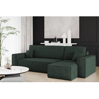 Fun Möbel Ecksofa Schlafsofa Sofa MARIS Stoff Poso Dunkelgrün