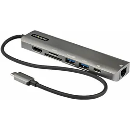 Startech StarTech.com USB-C Multiport Adapter - USB-C auf 4K 60Hz HDMI 2.0, 100W Power Delivery Pass-Through, SD/MicroSD, 2 Port USB 3.0 Hub, GbE - USB-C Mini Dock - 30cm langes Kabel (DKT30CHSDPD1)