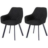 Livetastic Armlehnstuhl-Set, Anthrazit, Textil, Raute, Flachrohr, 56.5x83x63 cm, Esszimmer, Stühle, Esszimmerstühle, Esszimmerstühle-Set