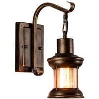 Luling Vintage Glas Wandleuchte Rustikale Glas Wandlampe Retro Metall Schwarz Bronze Malerei Farbe Wandleuchte für Restaurant Home Bar Schlafzimmer Nachttisch Korridor Dekorieren (keine Glühbirne)