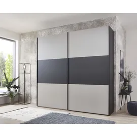 Wiemann Schwebetürenschrank Korfu 197,3 x 236 x 67 cm Grau/Schwarz