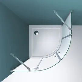 mai & mai Viertelkreis-Dusche mit Pendeltür 100 x 190 cm weiß Sicherheitsglas R02VS