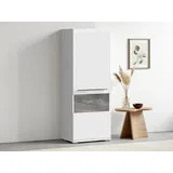 PLACES OF STYLE Vitrine PLACES OF STYLE "Piano", weiß (weiß hochglanz), B:60cm H:161,4cm T:40,2cm, Spanplatte, Schränke, Vitrine, UV lackiert, Soft-Close Funktion