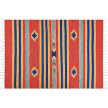 Beliani Teppich Hatis Bunt 140 x 200 cm Baumwolle Kelim