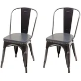 Mendler Esszimmerstuhl HWC-H10e Kunstleder schwarz-grau 2er Set