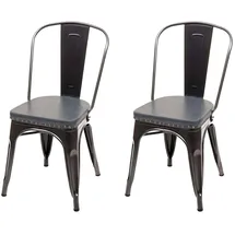 Mendler Esszimmerstuhl HWC-H10e Kunstleder schwarz-grau 2er Set