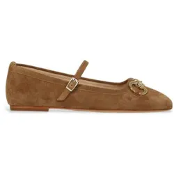 Alpe für Damen. 541311 Hübsche braune Lederballerinas (36), Wohnung, Schnalle, Lässig