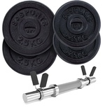 ScSPORTS® Hantelset - 10/20kg, 1/2 Kurzhantelstangen, Stahl, 30mm, Scheiben, Gusseisen - Kurzhanteln, Kurzhantelset, Kurzhantelstange mit Gewichten, Kurzhantel Set für Gym (8 KG (2x2.5 + 2x1.25))