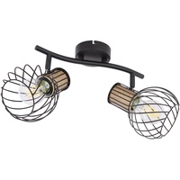 Deckenstrahler Spotlampe Esszimmerleuchte beweglich Käfig-Design schwarz braun