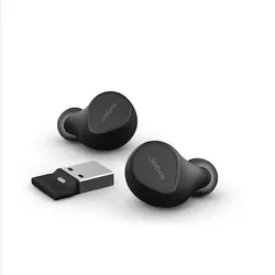 Jabra Evolve2 Buds USB-A MS Wireless In-Ear-Kopfhoerer Wireless Charging Pad schw