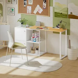 Homcom Eckschreibtisch 360° drehbar Weiß