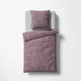 FLEURESSE Bettwäsche Black Premium Jersey, Mauve, 0004, 1 x 80x80 + 1 x 135x200 cm,
