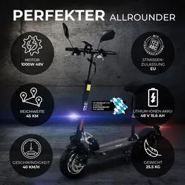 eFlux Lite Six Pro 1000 Watt 40 km/h Schwarz