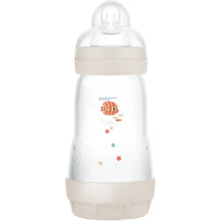 Mam Baby MAM Easy Start Anti-Colic (260 ml) | 0+ Mon | Babyflasche mit Bodenventil | 94% Akzeptanz | 96% Hebammen-Empfehlung | 80% weniger Koliken | Fisch/beige/cotton