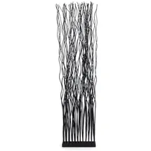 DESIGN DELIGHTS Weiden RAUMTEILER Wave Weidenholz, 170x40cm (HxB) | Paravent aus Weidenzweigen, Raumtrenner, Stellwand, Raum Trennwand | Farbe: schwarz