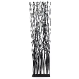 DESIGN DELIGHTS Weiden RAUMTEILER Wave Weidenholz, 170x40cm (HxB) | Paravent aus Weidenzweigen, Raumtrenner, Stellwand, Raum Trennwand | Farbe: schwarz