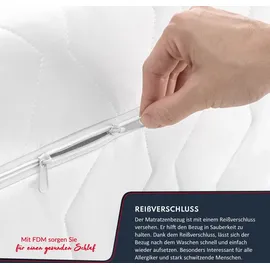 Fdm Topper 90x200 cm Matratzenauflage mit RavineBlue-Schaum Matratzenschoner Kokosfaser H4