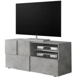 INOSIGN Lowboard INOSIGN "Dama Breite 121 cm, TV-Board 1 Tür, 1 Schubkasten, TV-Schrank", grau (beton, optik), Sideboards, Lowboard, Front in 3D-Optik, grifflos, verschiedene Farben