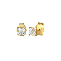 Elli Ohrringe Damen Ohrstecker Klassisch Elegant Diamant (0.12 ct.) 585 Gelbgold