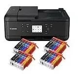 IC-Office TR7650 Farbtintenstrahl Multifunktionsdrucker 4-in-1 (Drucken, Kopieren, Scannen, Faxen, ADF, WLAN, AirPrint) schwarz + 20 XXL Tintenpatronen