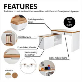 Jahnke Eckschreibtisch LIBRE Weiß