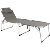 Alu Gartenliege XXL - grau - Sonnenliege 150 Kg extra breit Relax Liege Strand