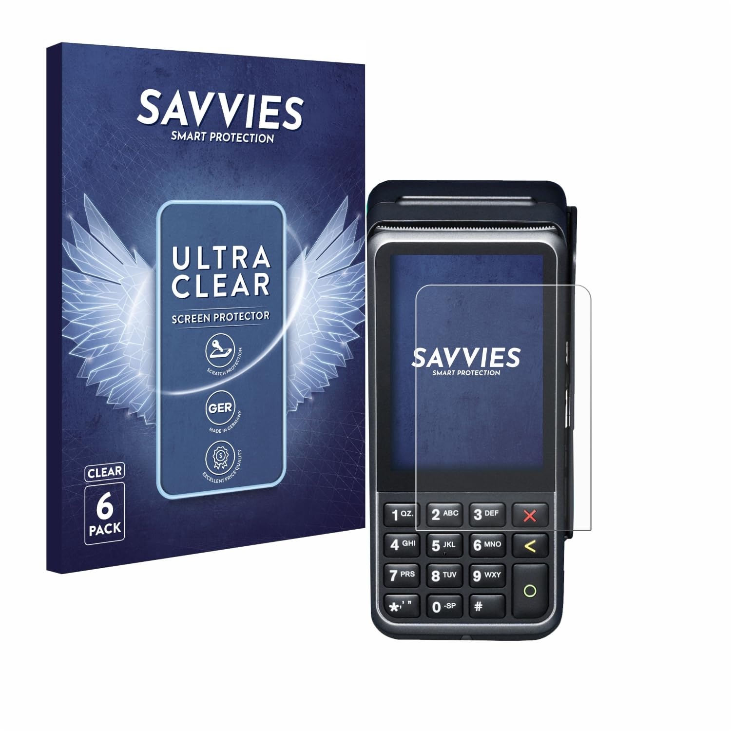 Savvies 6 Stück Schutzfolie für Verifone V400m Displayschutz-Folie Ultra-Transparent