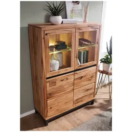 Massivmoebel24 Vitrine Villanders 103 x 40 x 148 cm Natur geölt