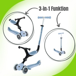 Globber Go-Up Active Lights 3-in-1 Kinderfahrzeug, Farbe: Dunkelblau