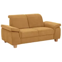 2-Sitzer HOME AFFAIRE "Dalia" Sofas Gr. B/T: 173cm x 96cm, Luxus-Microfaser weich, mit Kopfteilverstellung, gelb (senf) mit Federkernpolsterung, wahlweise auch Kopftteilverstellung