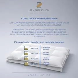 HANSKRUCHEN GmbH Hanskruchen Nobel House Daunendecke, Medium, Baumwolle, 135 x 200 cm