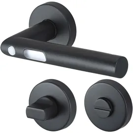 Meintürgriff LED-Türgriff Orbit Türdrücker Schwarz Türgriff Drückergarnitur, WC
