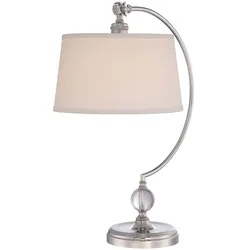 Tischleuchte Beistelllampe Wohnzimmerlampe Glas Metall H 62,2 cm Nickel