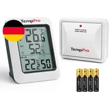 Temppro Funk Thermometer Hygrometer Innen Außen Mit Außensensor | Digitale Wette