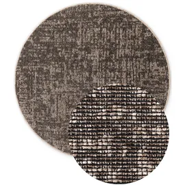 ELLE DECORATION Prisma Kurzflorteppich Ø 200 cm Beige/Braun